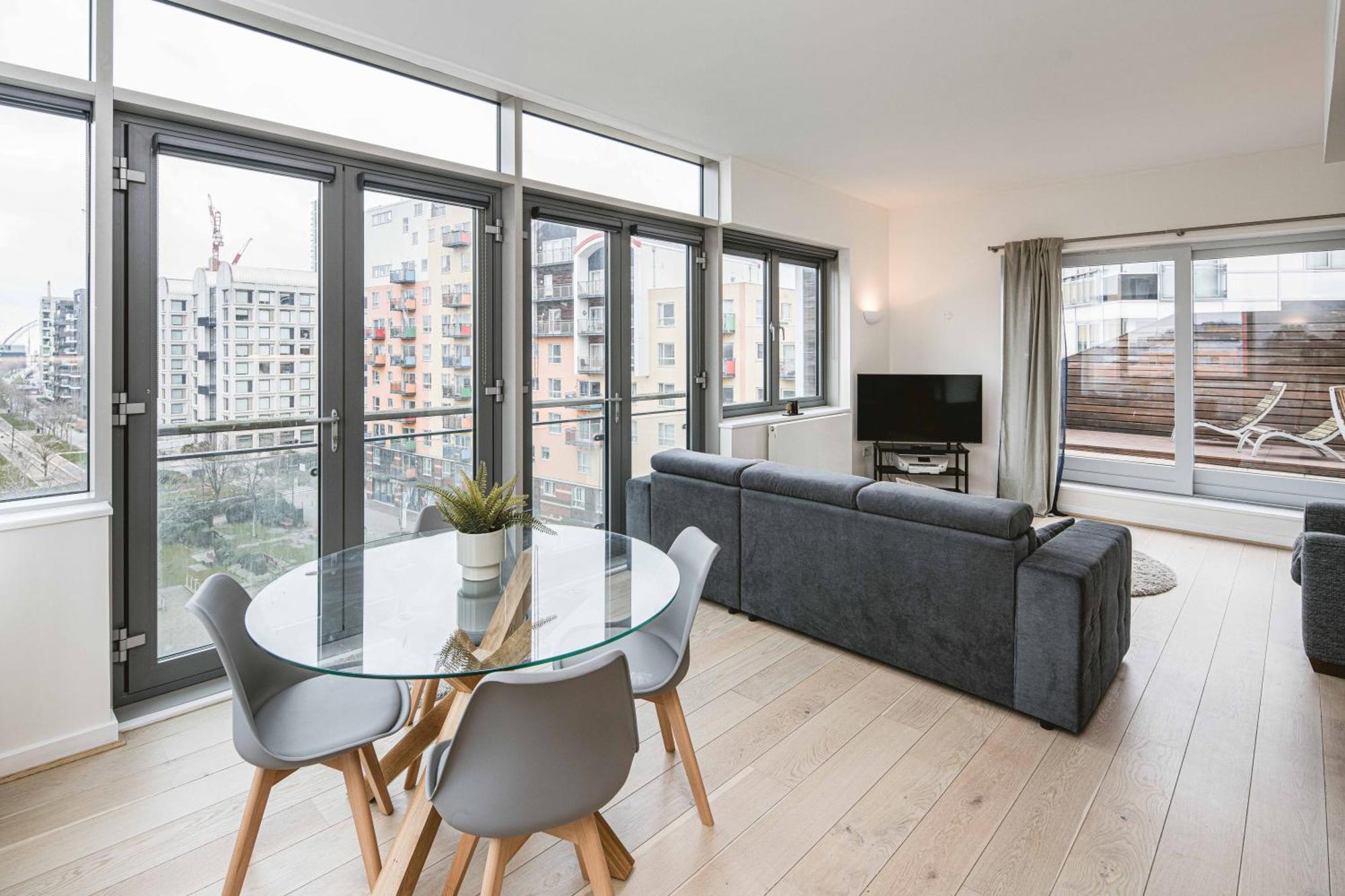 Beautiful Penthouse Apartment With Private Terrace In Greenwich Peninsula Londres Exterior foto